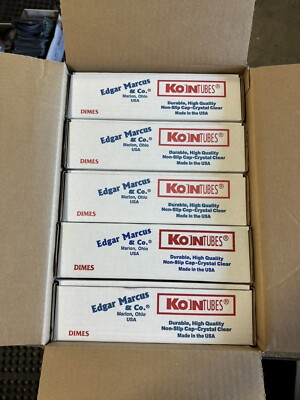 5 EMPTY Koin Dime Coin Tube Boxes with inserts - NEW