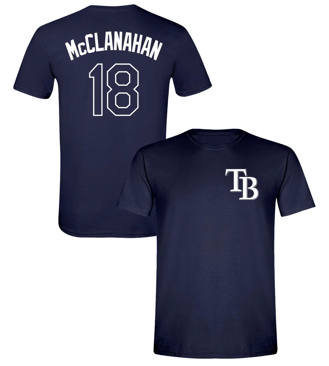 Shane McClanahan T-Shirt Shirsey Tampa Bay Rays MLB Soft Jersey #18 (S-2XL)