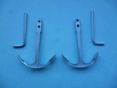 Modellboot Weißmetall Guss Fischer Anker. Ein Paar. Größe ca. 40mm x 37mm