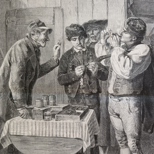 Stampa antica 1869 Tabacco Sigaro Venditore di sigari M.F. Hiddemann - Picture 3 of 3
