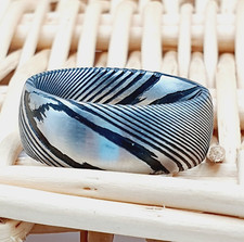 Wedding Band For Men Damascus Steel Wedding Ring 8mm Ring Damascus Steel Ring