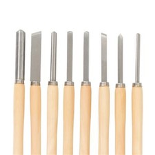 Set Di 6 Scalpelli Per Tornio ToAuto In HSS - Manici In Legno Duro, Puntali In Ottone E Custodia In Legno Inclusa - 5