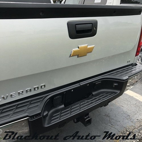 Matte Black 2007-2013 Chevy Silverado BowTie Emblem Overlay Decal Set of 2 - Picture 7 of 7