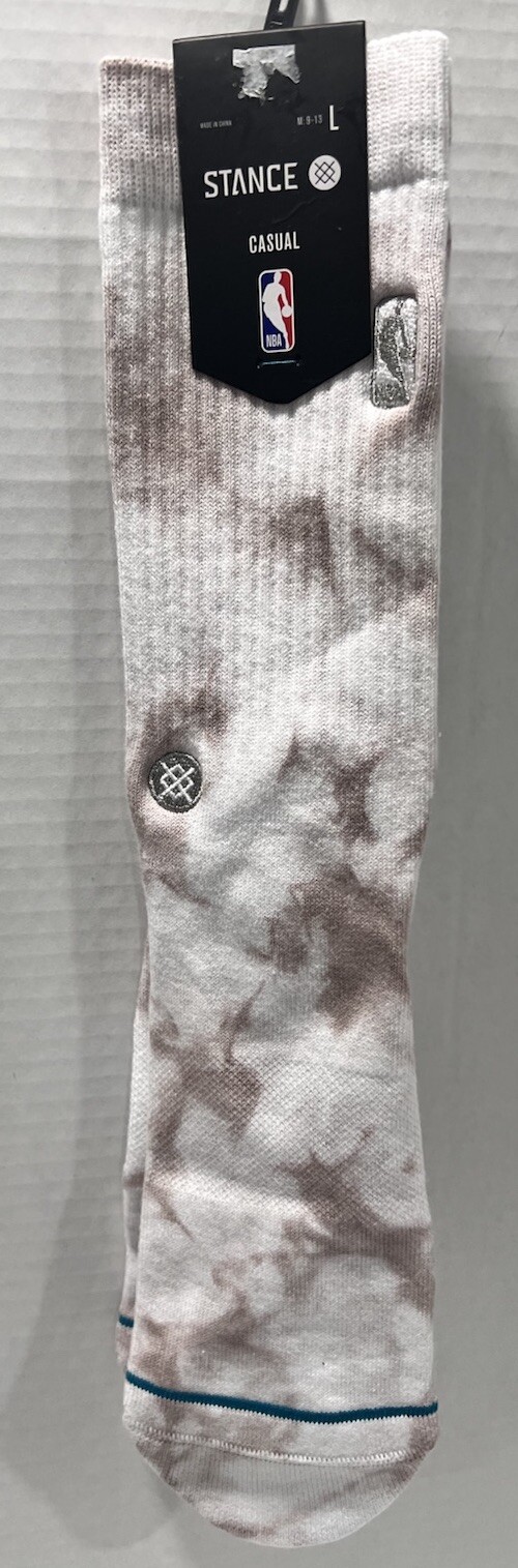 Stance Casual Socks NBA Logoman Dye Light Grey Men's LARGE Size 9-13 (NWT)