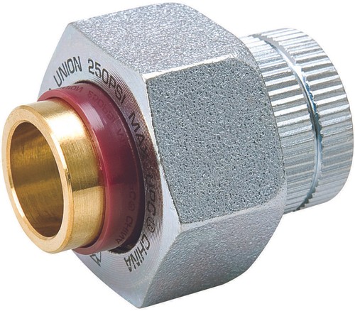 B & K 168-003-S Dielectric Pipe Union, 1/2 in, FPT x C, 250 psi, Brass, Galvaniz
