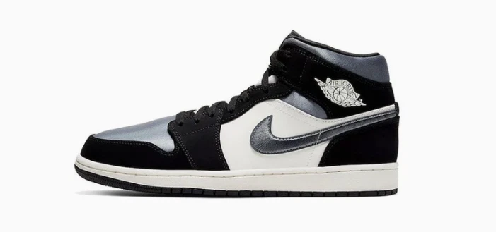 Air Jordan 1 SE Mid Satin Gris Humo Negro 852542-011 Para hombres 8.5 NUEVO Foto 3 de 4