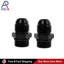 Male Adapter Fitting AN8 8AN to AN8 8AN ORB O-ring Black Pack of 2