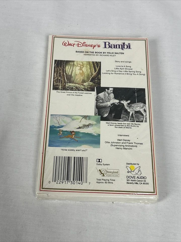 New and Factory Sealed Dove Audio Walt Disney Bambi Cassette Tape  - Image 4 of 4