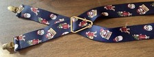 Vintage CAS Germany Christmas Santa Print Elastic Suspenders Retro
