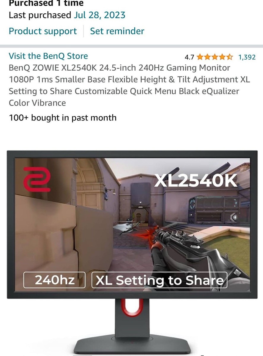 ぱ*︎様 BenＱ　XL2540K 中古 BenQ ZOWIE XL2540K 24.5