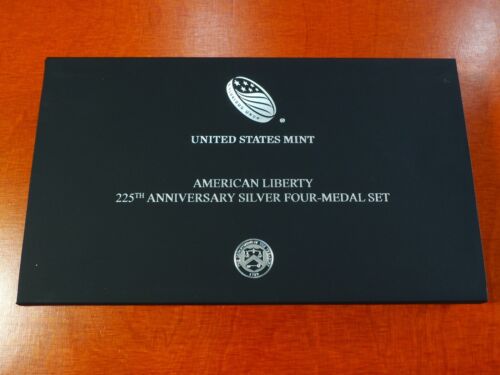 2017 American Liberty 225 Jahre Jubiläum Silber 4 Münzen Medaille Set in OGP P W S D - Bild 5 von 5