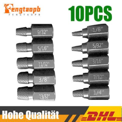 10 PCS Broken Screw Extractor Kit für 13mm Buchse oder einem Schraubenschlüssel