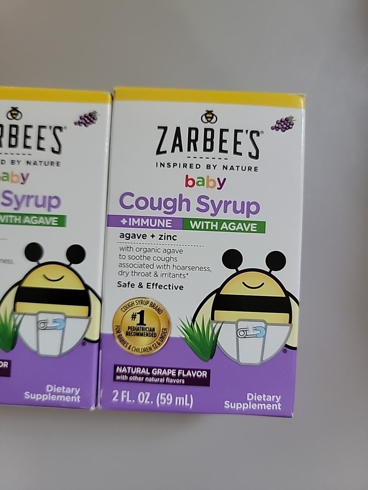 Zarbees Baby Cough Syrup + Immune Agave Natural Grape 2oz. (Exp 6/25