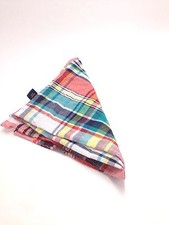  95 Bloomingdales Men Pocket Square Casual Blue White Green Check Handkerchief