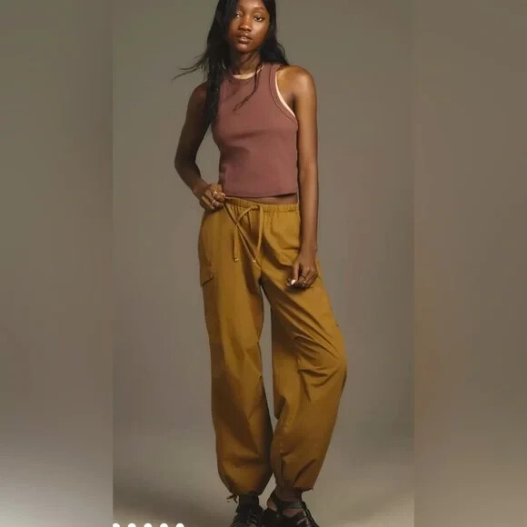 PILCRO BY ANTHROPOLOGIE Pull-On Cargo Pants Women's Size M Bronze