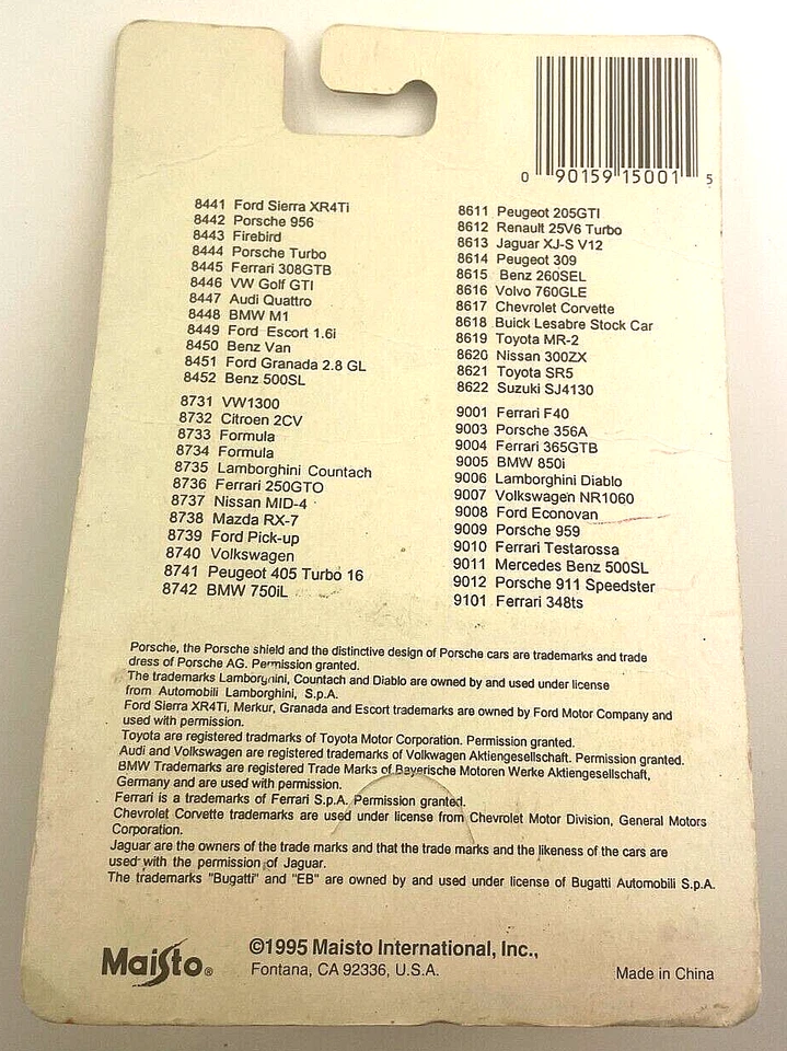 COCHE MFG LAMBORGHINI VINTAGE 1995 AUTÉNTICO METAL FUNDIDO A PRESIÓN MAISTO TURBO 1:64 CB Foto 2 de 4