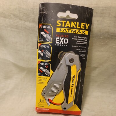 NEW STANLEY FATMAX FOLDING EXO UTILITY KNIFE QUICK CHANGE. RETRACTABLE FMHT10289