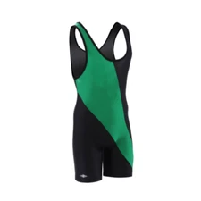 Matman Sweep Wrestling Youth Singlet Size 3XS Black Kelly Green for 55-75lb kids