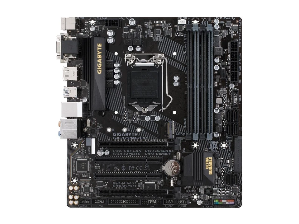 GIGABYTE GA-B250M-D3H LGA 1151 Intel B250 HDMI SATA 6Gb/s Micro ATX Motherboard - Image 2 of 4