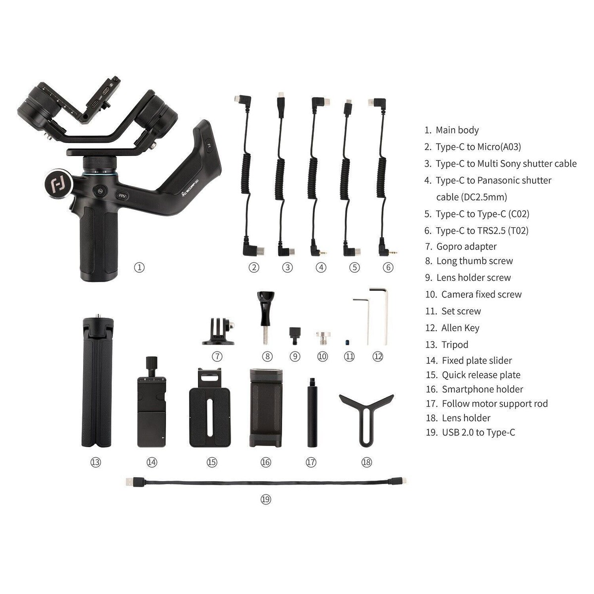Stabilisateur FeiyuTech SCORP Mini 3 Pro - 3 Axes, Suivi IA, Charge 2 Kg - Pour Smartphone Et Appareil Photo
