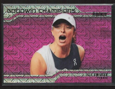 Iga Swiatek 2023 Goodwin Champions Platinum #P67 Horizontal Pink Traxx /299