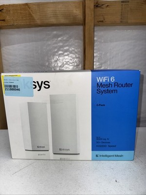 Linksys Atlas 6 AX2200 WiFi 6 Mesh Router System 2-Pack 3000  sq. ft. 30 devices