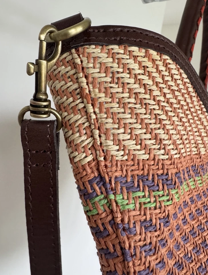 Patricia Nash Gia Cesta Tejida Paja ÚNICA Bolso Asas Redondas EXCELENTE ESTADO Foto 2 de 4