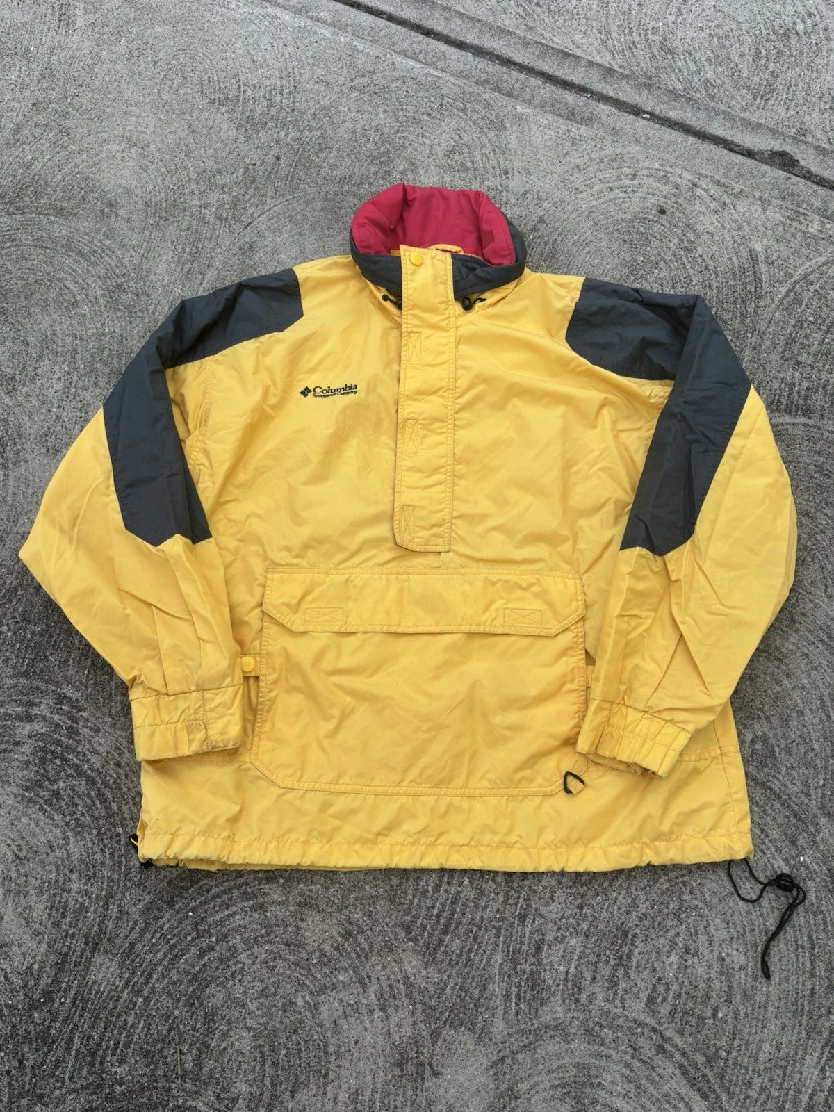 Columbia Half Zip Pullover Ski Jacket Mens L Yellow Vintage