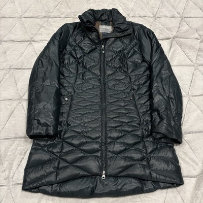 Eddie Bauer Vintage Goose Down 550 Parka Dark Green Long Puffer Jacket Womens M