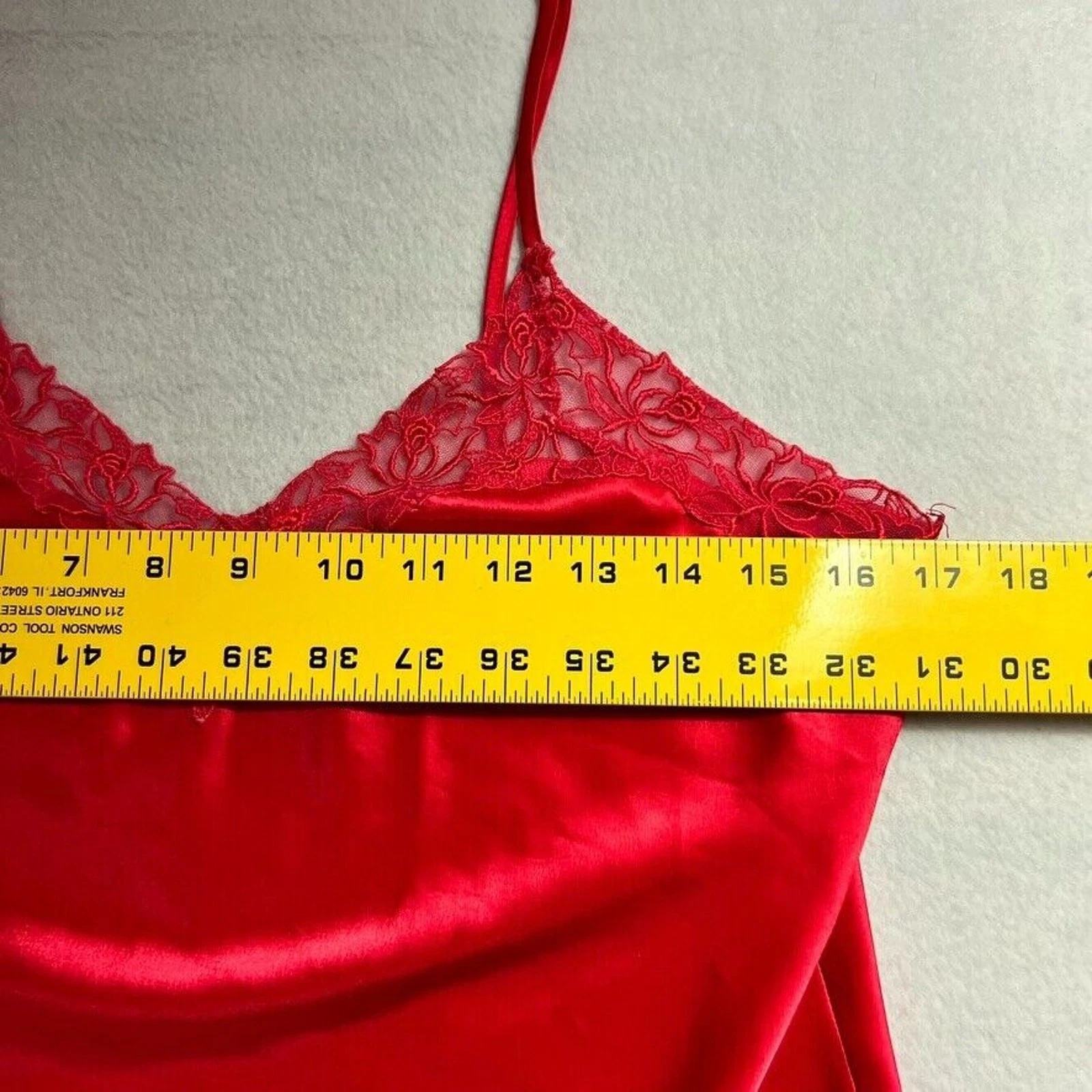 UNDERCOVER Abito Victoria’s Secret slip medio rosso raso camicia vintage pizzo sexy femminile