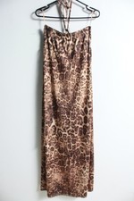 Select Womens y2k Leopard Halter Maxi Dress - Brown - Size 10 (f66) 