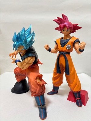 Dragon Ball Super Son Goku Blue & God Figure Set - MAXIMATIC & Choukoku Buyuden