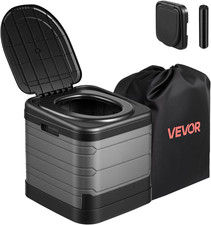Portable Toilet 330 lbs Load Capacity Folding Camping Toilet with Trash Bags