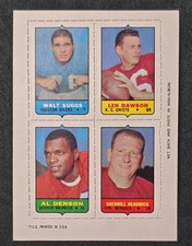 1969 Topps - Mini-Cards (4-in-1) Dawson, Suggs, Denson, Headrick #SDDH NR-MT