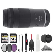Canon RF 75-300mm f/4-5.6 Lens - 10pc 128GB Memory Bundle
