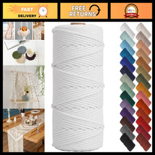 NOANTA White Macrame Cord 3mm x 220yards, Colored Macrame Rope Cotton Rope Macra