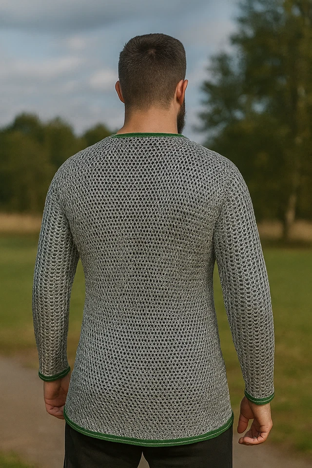 Camisa corrente 10 mm alumínio, 10 mm anéis planos rebitados com anéis sólidos - Imagem 2 de 4