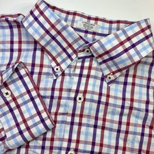 Peter Millar Men's XL Cotton Multicolor Checks Long Sleeve Button Front Shirt