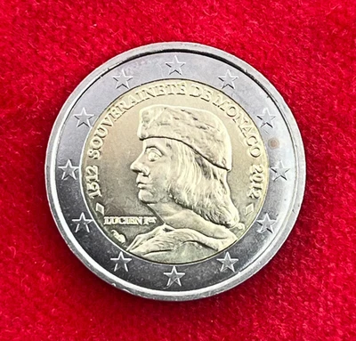 2 Euro Monaco, 2012, Lucien - 500 Jahre Souveränität, Bimetall, St, Original - Bild 1 von 2