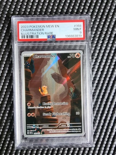 PSA 9 MINT - Charmander 168/165 Pokemon Scarlet & Violet 151 Illustration Rare