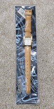 Brand New Vintage GUESS Gold Tone Watch w/ Leather Band, G1500 G5000R In Package