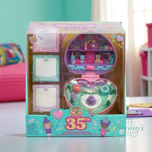 Mattel Collectible Polly Pocket 35th Anniversary Partytime Stamper Compact New