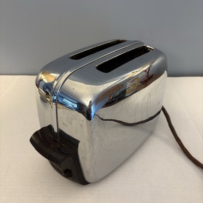 Vintage 1950s Toastmaster MCM Toaster 1B14 Chrome Automatic Pop-Up 2-Slice 1260W