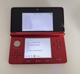 Nintendo 3DS Flame Red Console Handheld Loaded w/Pokemon Games - SHIPS TODAY