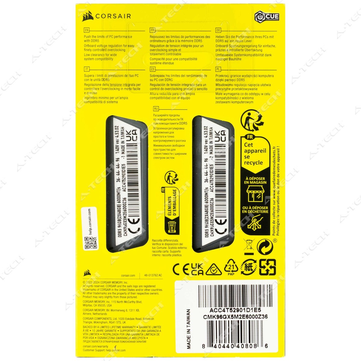 Corsair 96GB 2x48GB DDR5 Factory Desktop Memory RAM
