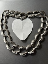 1980s Vintage Napier Textured Swirl Silver Plate Curb Chain Necklace Hallmark