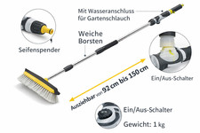 Waschb&uuml;rste mit Teleskopstiel 150cm Wasseranschluss Autowaschb&uuml;rste Teleskop 1Kg
