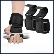 1pc Weight Lifting Hook Grips With Wrist Wraps Hand-Bar Wrist Strap Gym Fitness