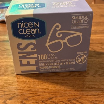 Nice 'N Clean Pre-moistened Disposable Lens Wipes 100 Count 5.5x5.5 in