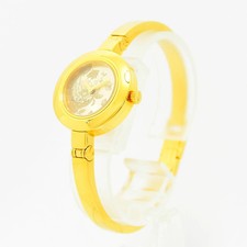 Gucci Watch Ladies GUCCI 105 Quartz Bangle GP Gold Flower Light Finish Used